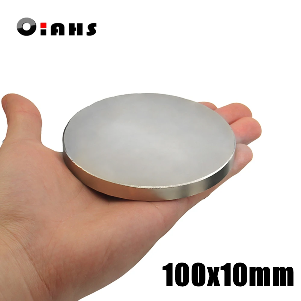 Super Poderoso Forte Volume Pequeno Redondo Ndfeb Neodímio Disco Ímãs Diâmetro 100mm x 10mm N35 Terra Rara Ímã 1 Pçs 100x10mm