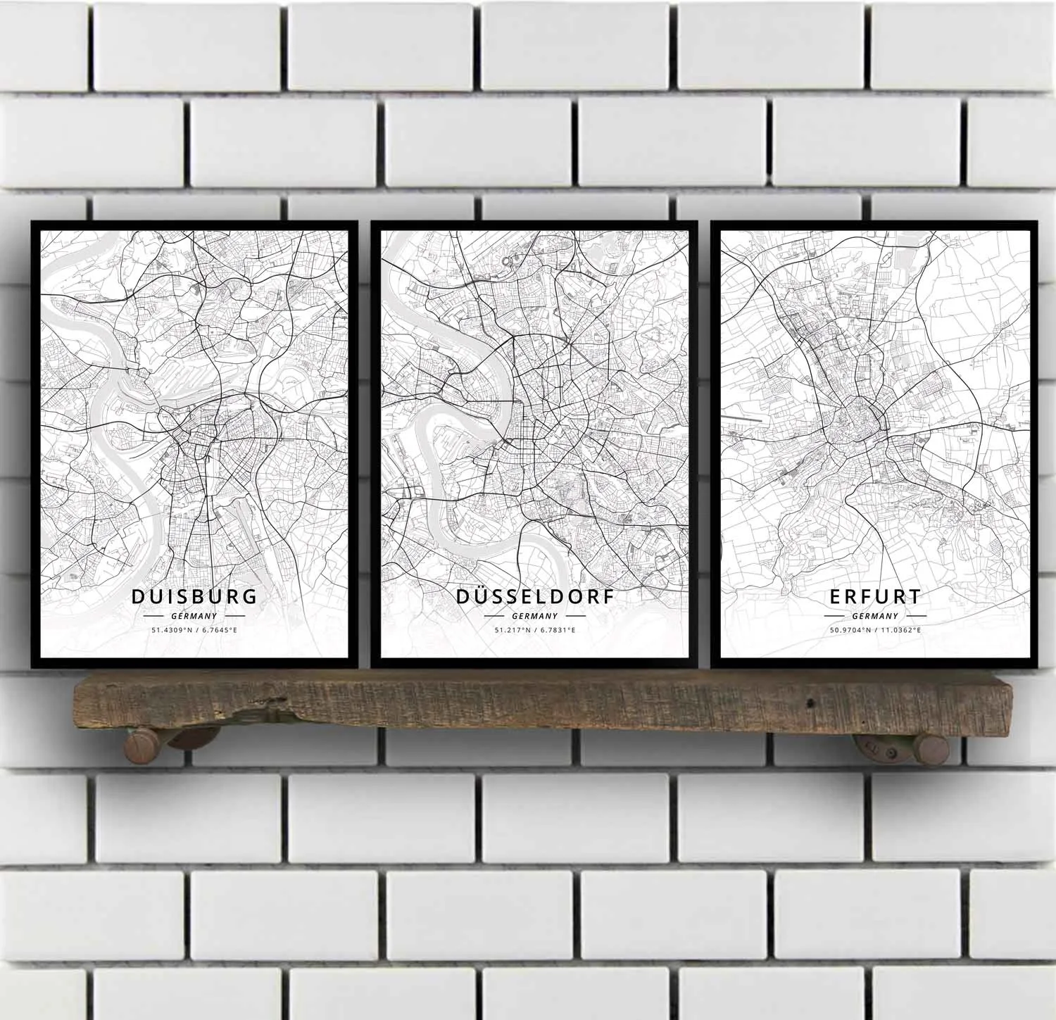 Stendino Grinzger Essen Francoforte Gelsenkirchen Puntello Hamburg Hanover Heidelberg Complementi Arredo Complementi Arredo Germania Mappa Poster