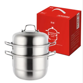 

Stainless Steel Two Three Layer Thick Steamer Pot Soup Steam Pot Universal Cooking Pots For Induction Cooker Gas Stove Steam Pot