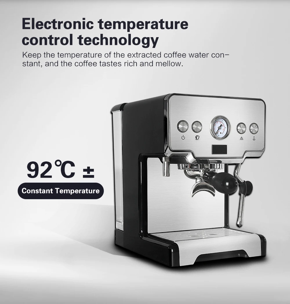 ITOP 15 Bar Italian Type Espresso Coffee Machine With Milk Frother Semi Automatic Cappuccino Coffee Machine Hot Water