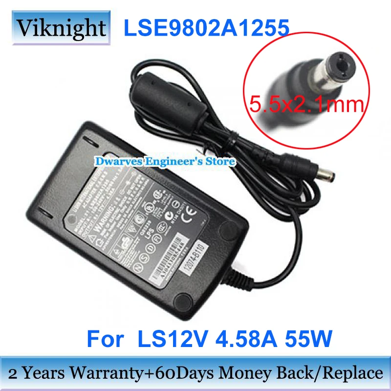 Genuine LSE9802A1255 Li Shin AC Adapter Power Supply 12V 4.58A 5.5x2.1mm For WYSE V10L V90 WX0 Laptop Charger 55W | Компьютеры и офис