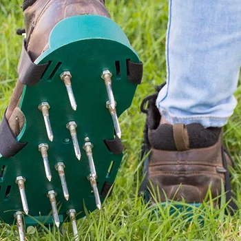 

Lawn Aerated Shoes - for Effective Aeration of Lawn Soil - 3 Adjustable Shoulder Straps and Heavy Metal Buckles - One Size Fits