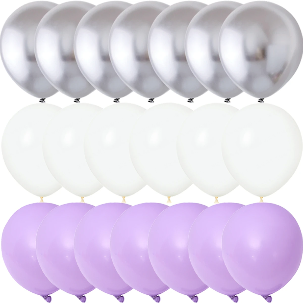 40PCS Christmas Silver White Purple Metal Latex Confetti Balloons Wedding Decorations Matte Globos Birthday Party Decorations