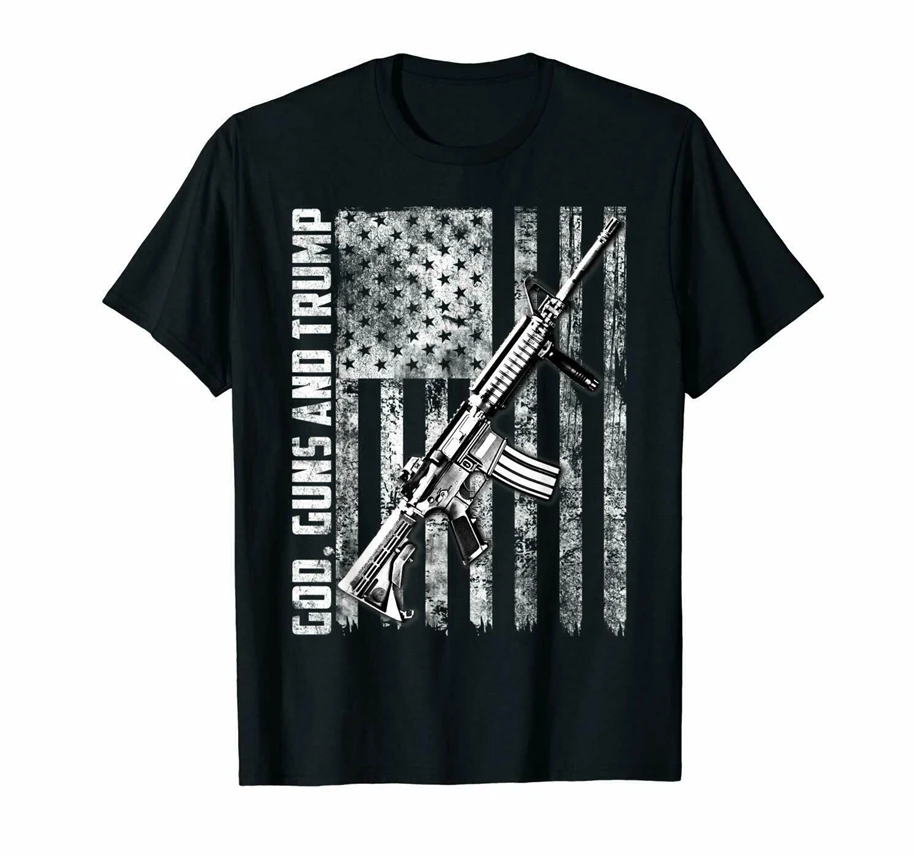 Black God Guns And Trump 2Nd Amendment T-Shirt Men'S S-3Xl Us 100% Cotton Customize Tee Shirt |