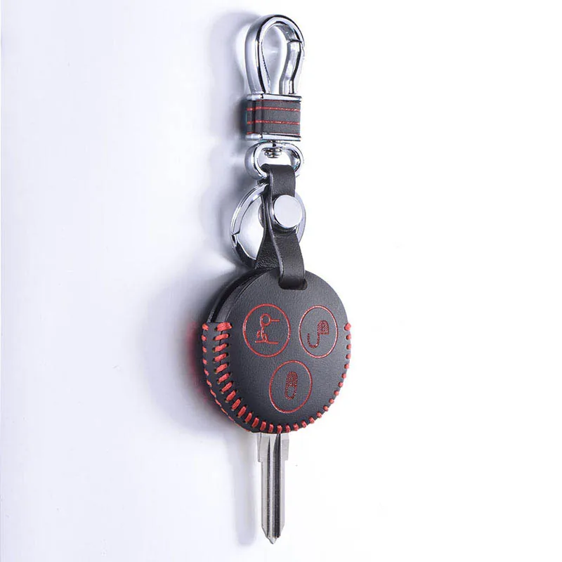 Кожаный чехол с верхним слоем дистанционного управления для Mercedes Benz Fortwo Forfour City Roadster Smart Keychain Fob Shell