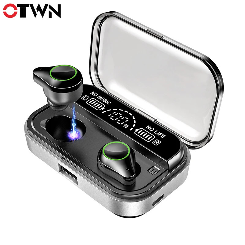 

OTTWN New Tws T10 wireless buletooth earphone Super sound quality with LED power display and super waterproof sport earphone