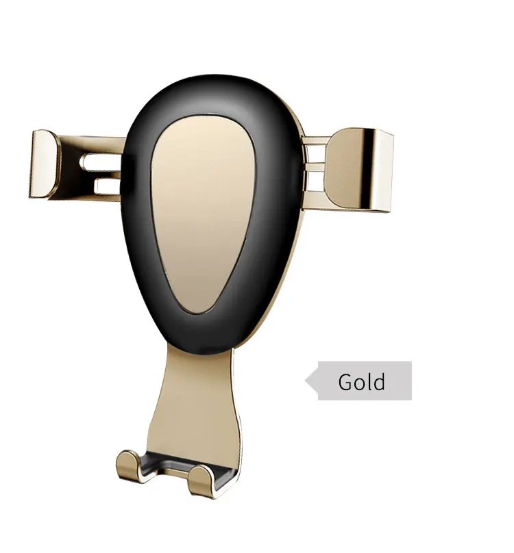 Gravedad soporte de telefono de coche soporte de Venture de aire de telefono en coche No magnetico Auto soporte móvil - Цвет: golden