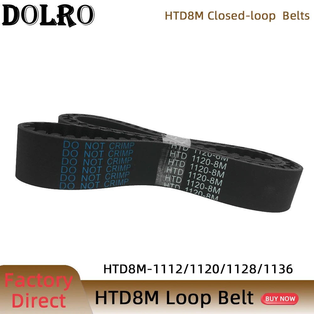 

HTD 8M synchronous belt C=1112/1120/1128/1136width 15/20/25/30/40/50mm Teeth 139 140 141 142 HTD8M Timing Belt 1112-8M 1120-8M