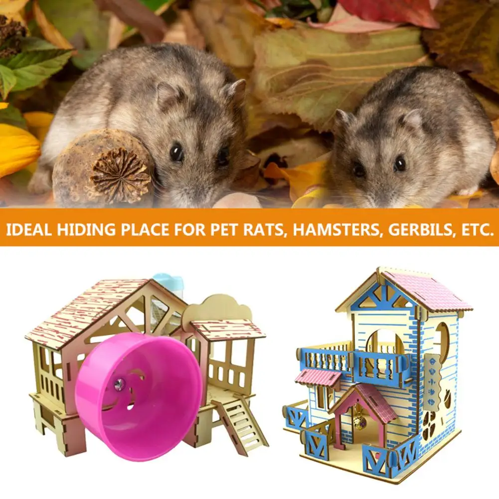 Pet Bed Hamster House Hideout Hut Wood Double Storey Pet Stairs Tunnel Toy Playground For Small Pet Cages Aliexpress