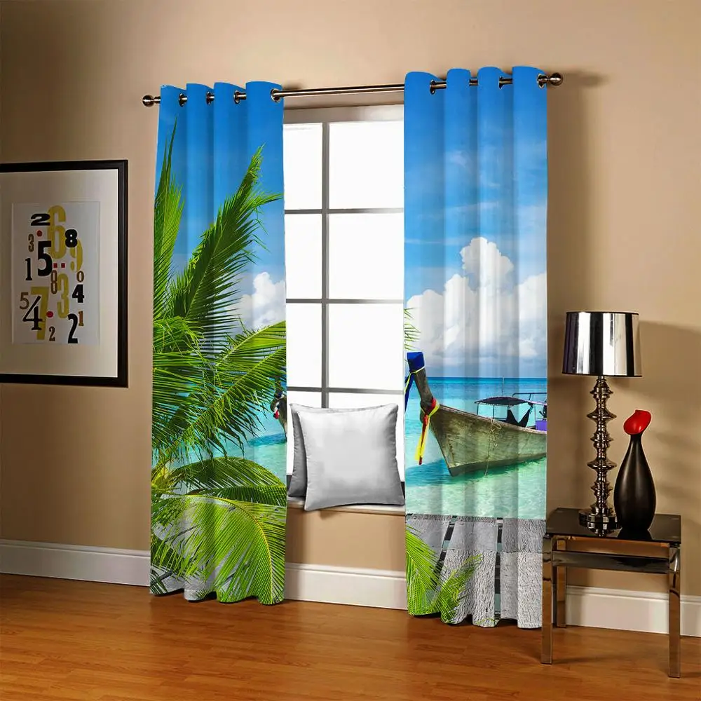 Cortina opaca moderna para puerta de cocina, cortinas fotos 3D, sala de estar, dormitorio, de seda gruesa - Hogar y jardín