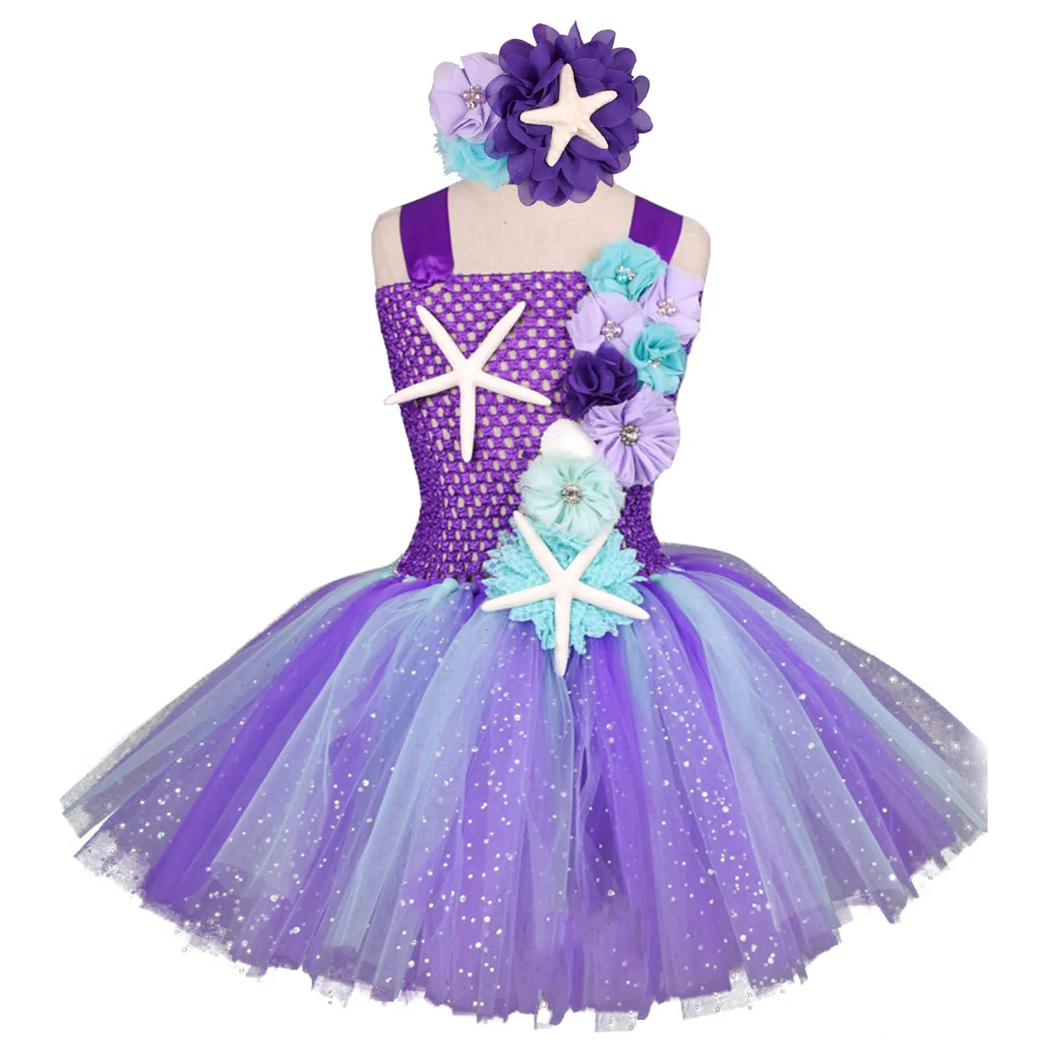 

Mermaid Princess Dress Children's Wear Mesh Tutu Skirt Cosplay Costume Halloween Girls Fancy Tutu Dress Evening Prom Party Dress