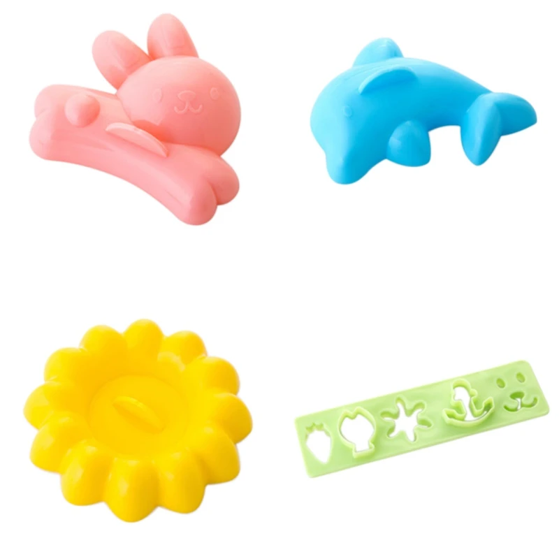Sushi Molds Cute Rabbit Dolphin Shape Sushi Molds Plastic DIY Rice Molds For Children Bento 4PCS