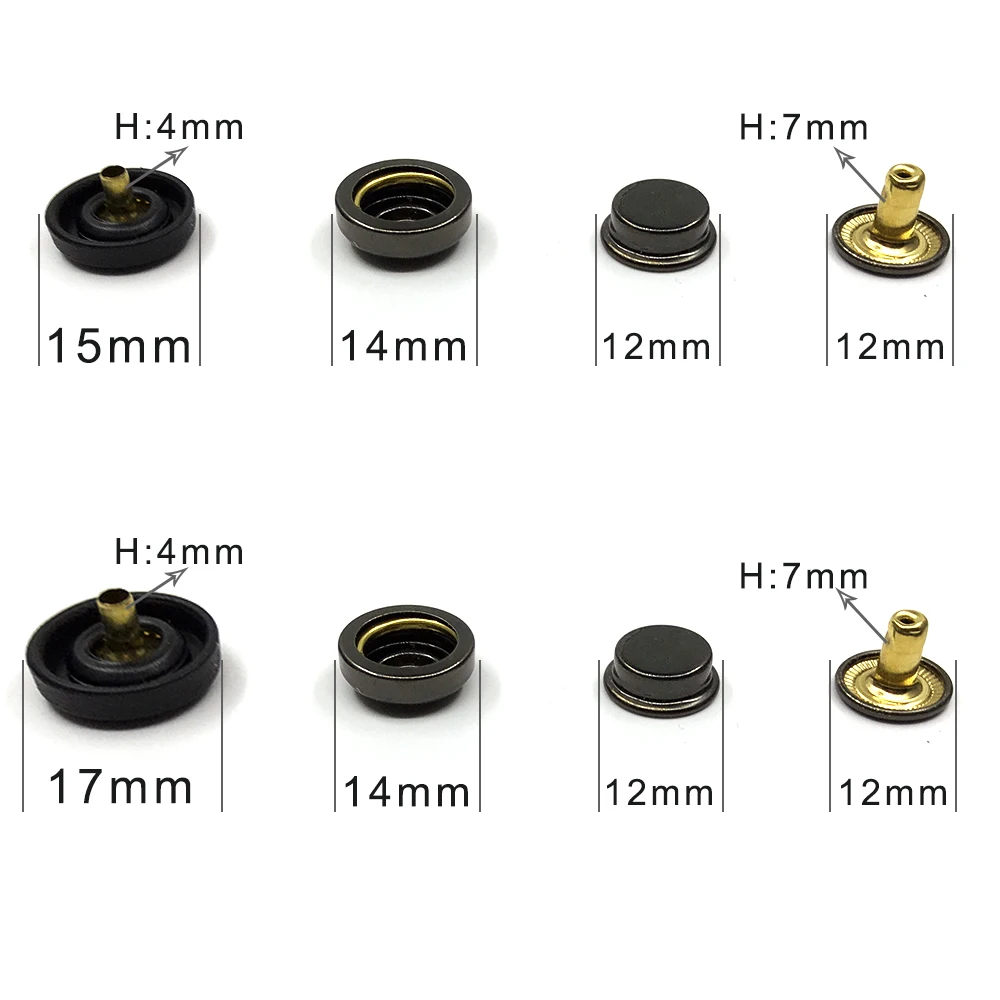 20sets Black Snaps T3T5 T8 buttons top cover Black and white nylon Buttons Plastic snaps button Rivet Button accessories 2