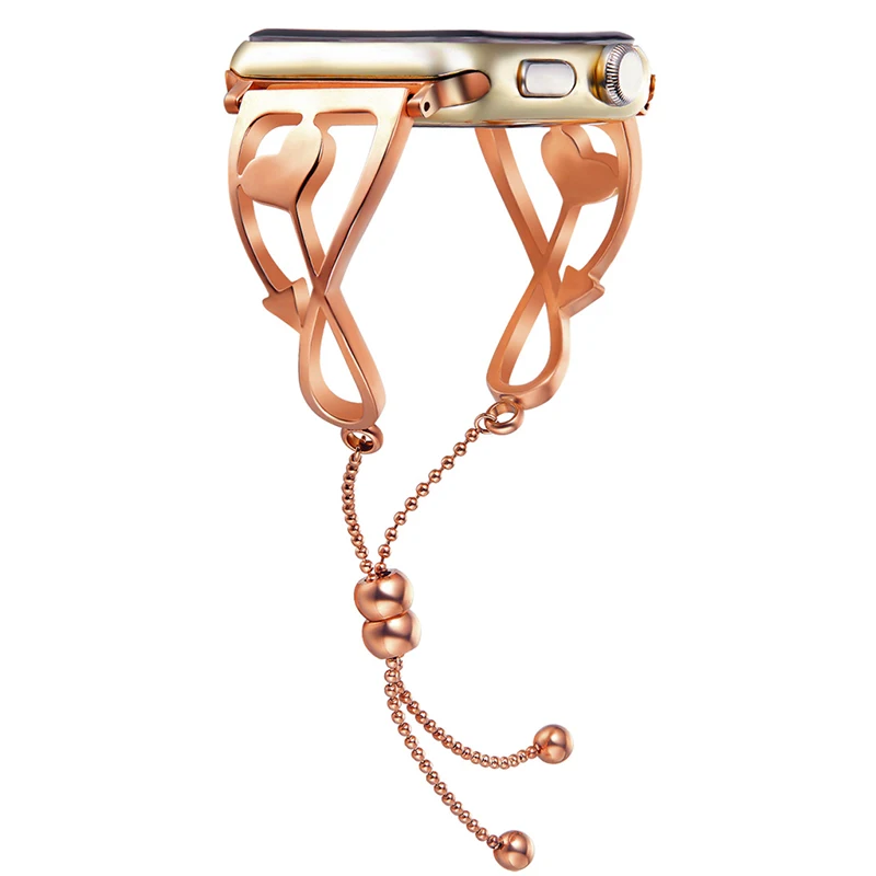 

Love Arrow Bracelet Watch Strap for Apple Watch 38mm 42mm Women Stainless Steel Hollowed Out Watchband Strap Jewelry for iwatch