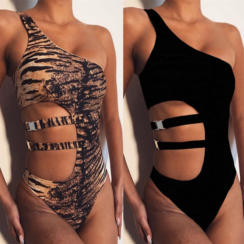 Цельный купальник на одно плечо, женский купальник, пляжная одежда, купальный костюм, монокини, пляжный купальник для женщин