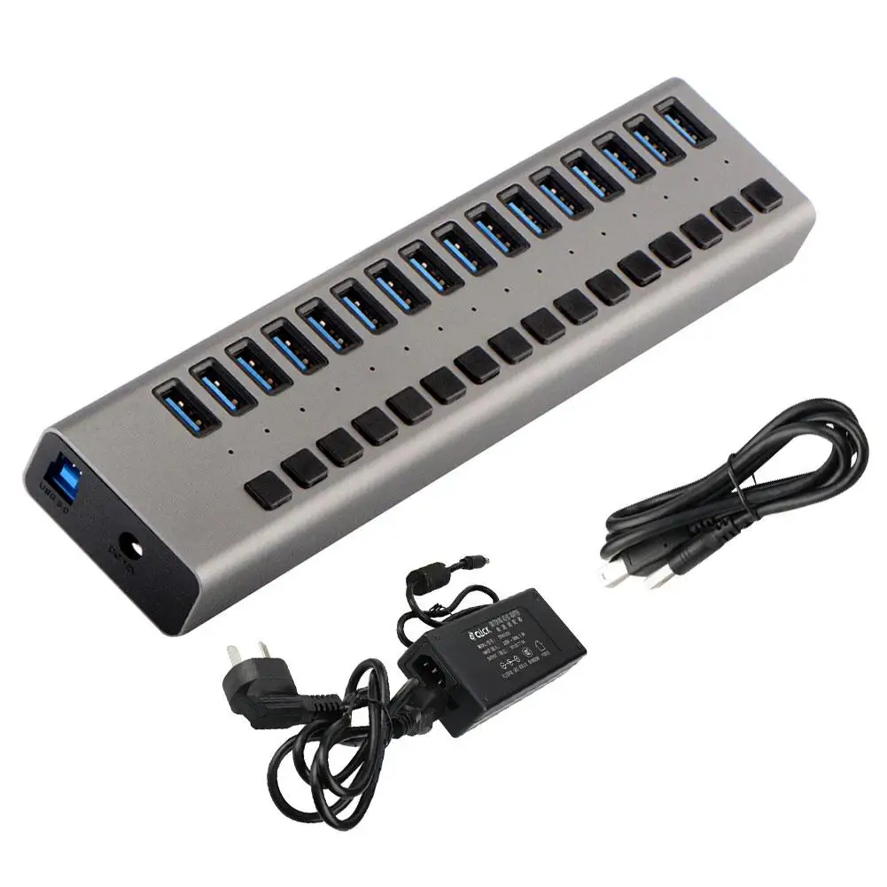 16-Порты и разъёмы USB 3,0 концентратор с Мощность HDMI DVI Переходник HDMI DVI и зарядки Порты и разъёмы& Индивидуальные Мощность переключатели