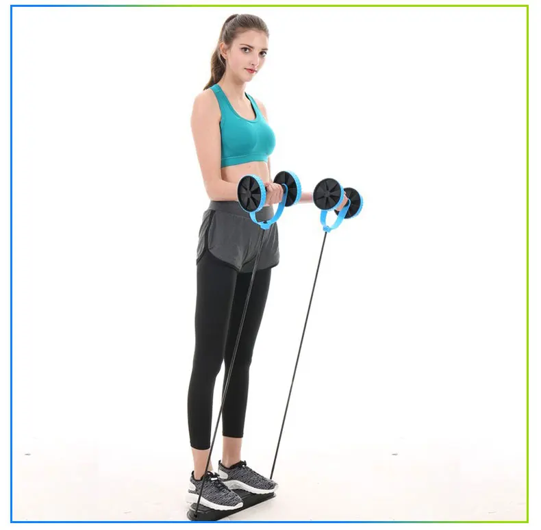 Двойное AB роликовое колесо для фитнеса брюшной гимнастики оборудование для фитнеса Бесшумная Тяговая веревка оборудование для упражнений оборудование брюшной полости