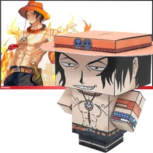 Одна деталь Portgas D Ace Складная резка Мини Милая 3D бумажная модель бумажное ремесло Аниме Фигурка DIY Cubee дети взрослые ремесленные игрушки MG-005