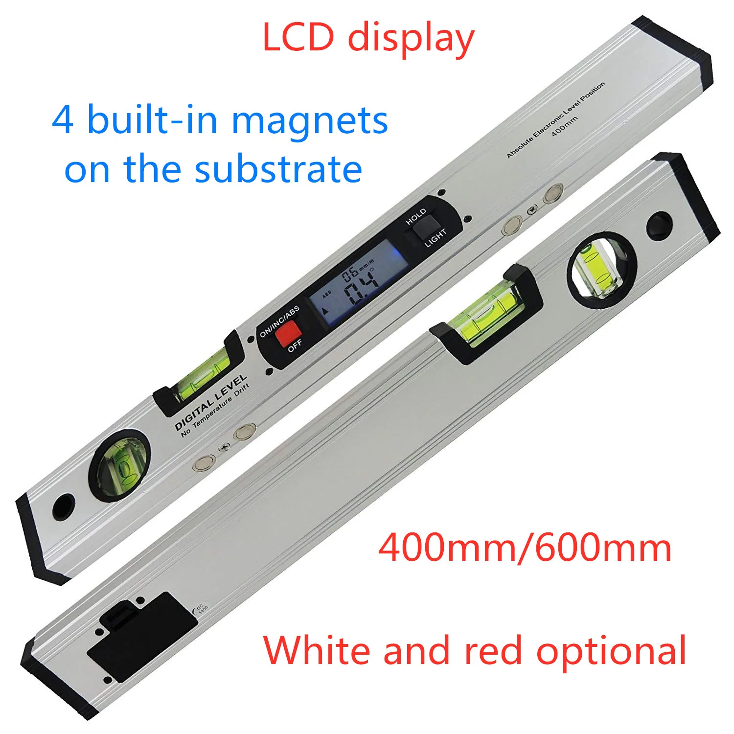 

LCD Digital Inclinometer Electronic Level 360° Digital Protractor Angle Finder Magnets Level Angle Slope Tester Ruler 400mm/600m