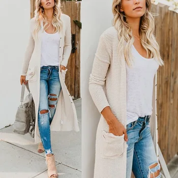 

Autumn Winter Women Sweater Long Cardigan Womens Sweaters Knitted Plus Size Oversized Sweater