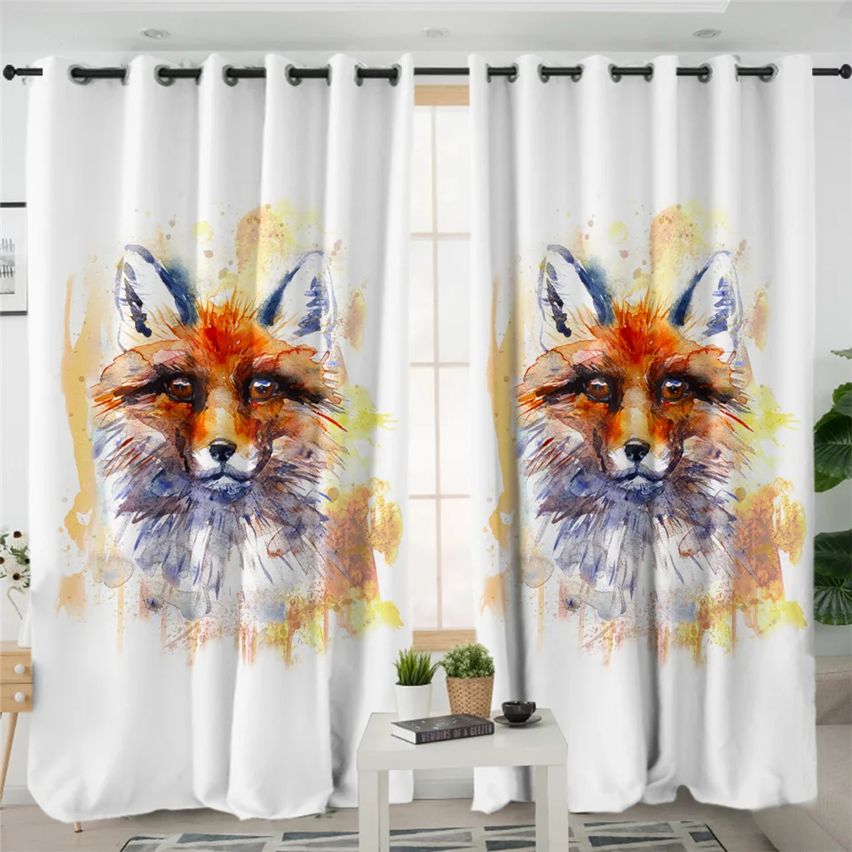 BeddingOutlet, Золотая лисица, занавеска для гостиной, s, животные, звезды, занавеска для спальни, Пейсли, листья, цветы, на окно, занавески - Цвет: 002 1 Piece
