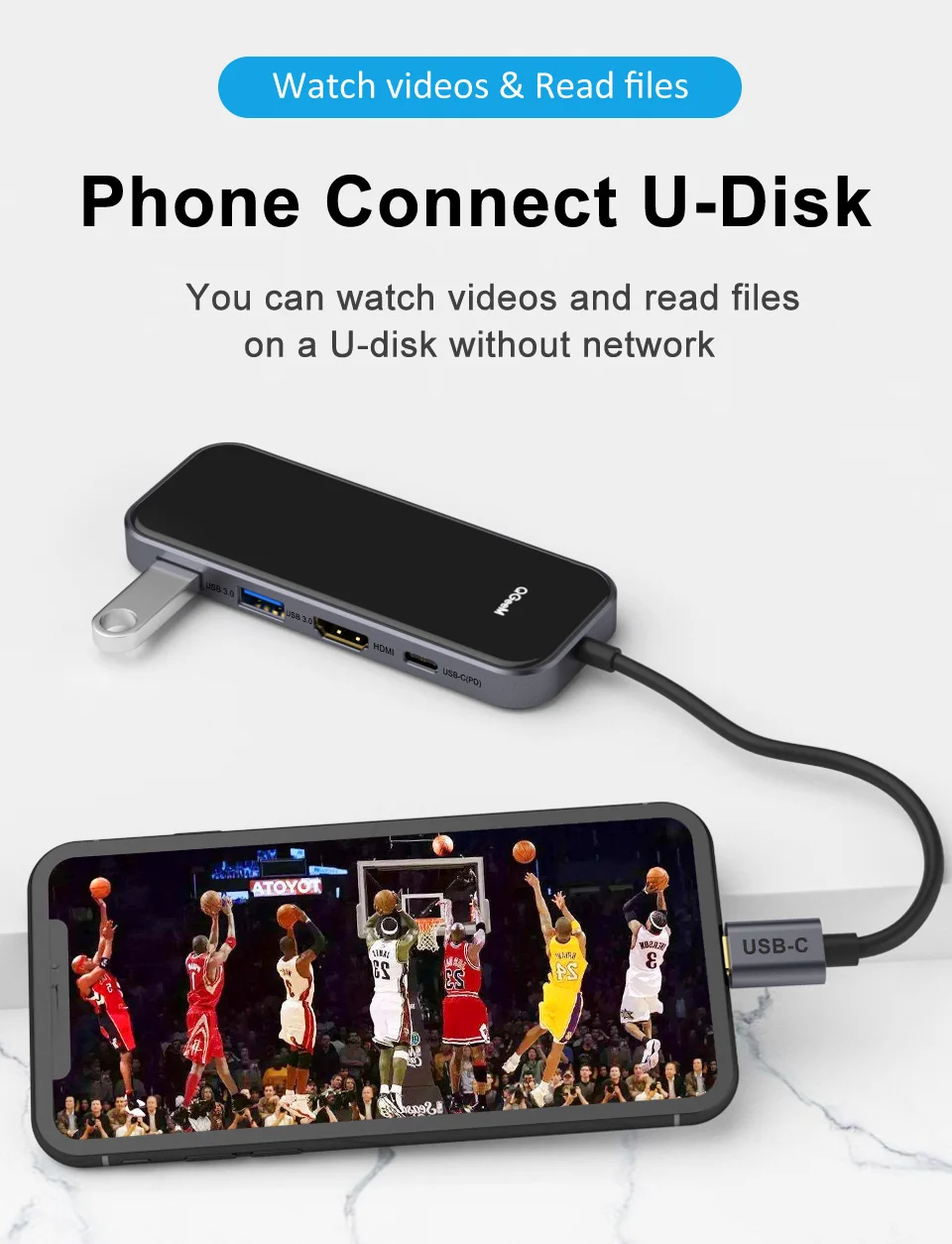 QGeeM USB C для Macbook Pro мульти-концентратор USB 3,1 de tipo C 3,0 концентратор HDMI PD адаптер для iPad Pro OTG de carga del divisor
