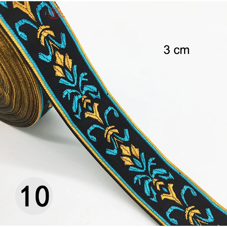 1M Ethnic Embroidered Jacquard Ribbons Trim DIY For Decoration Handcraft Apparel Sewing Headwear Lace Fabric HB165 - Цвет: 10