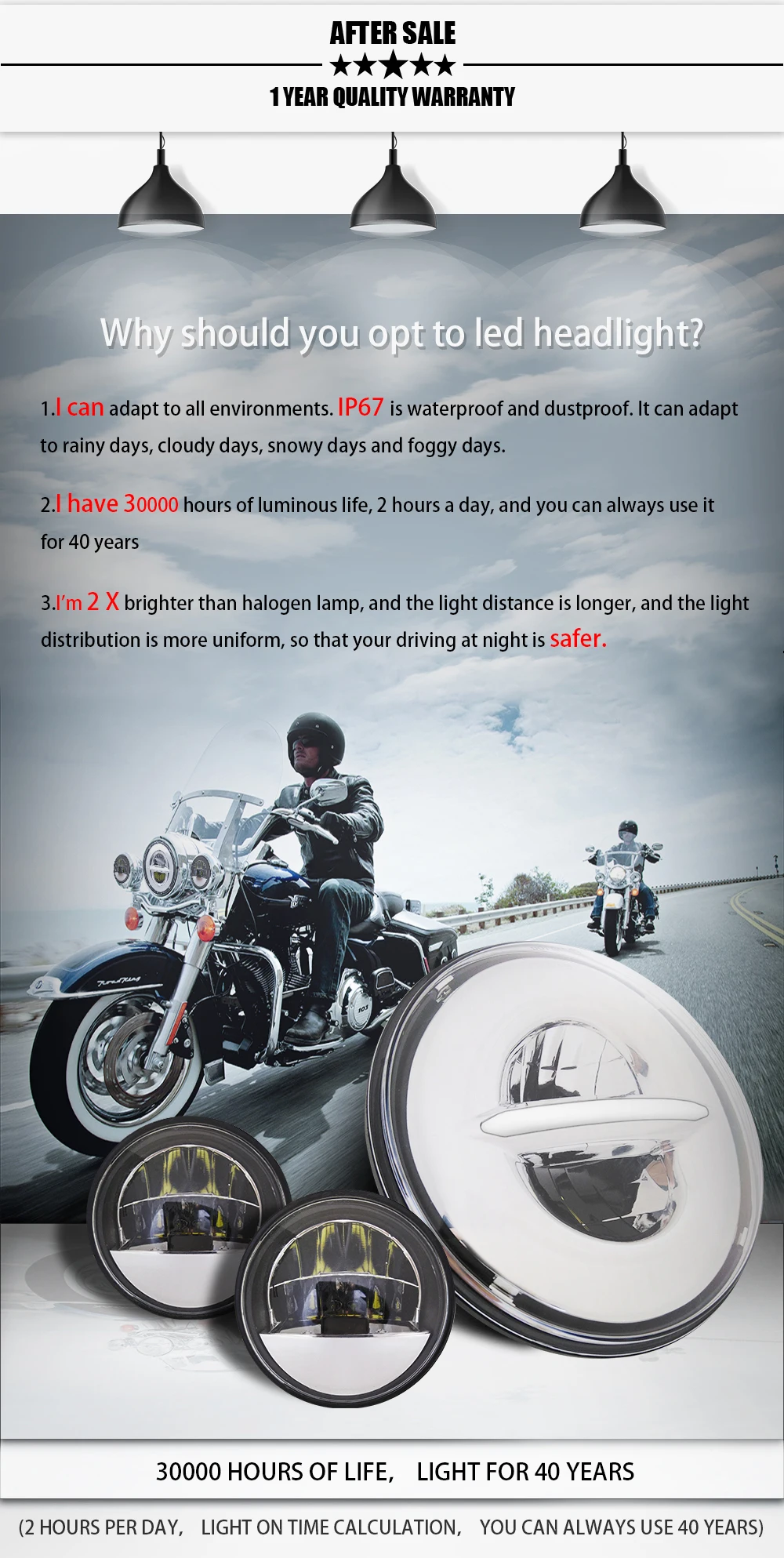 Для Harley светильник " светодиодный проектор мотор головной светильник+ 4 1/2 светильник s для Harley Touring Electra Glide Softail Fat Boy