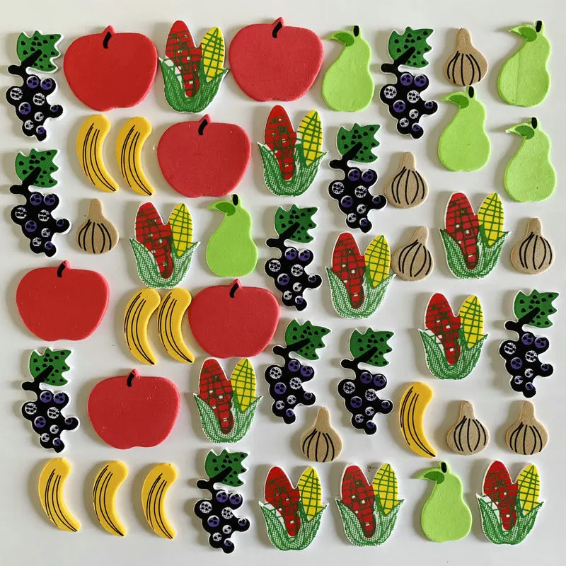 48PCS fruit 1 пакет/Лот. Наклейки из пены с животными океана. Домашний набор для скрапбукинга ручной работы, Игрушки для раннего обучения, детский сад, ремесла, деятельности OEM - Цвет: 48PCS fruit