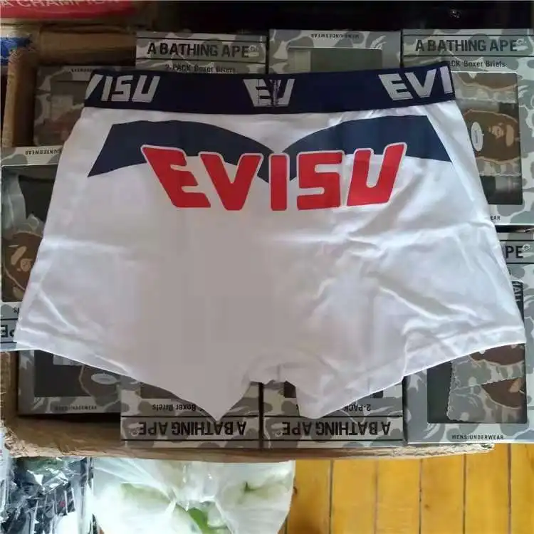 Новые полки Аутентичные Evisu повседневные мужские Tide бренд-Боксер Дышащие Боксеры хлопок печати мода боксер короткий жилет