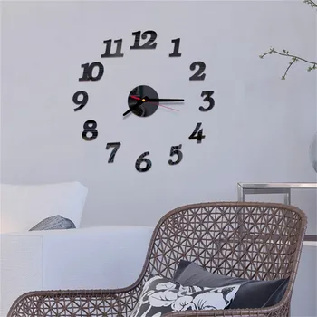 

2020 New Modern Large Wall Clock 3D Mirror Sticker Unique Big Number Watch DIY Mural Wall Art Stickers Decor часы настенные X2
