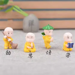 Мультфильм милый кунгфу монах модели Аниме фигурки украшения бонсай украшения аксессуары DIY ремесла Figma игрушки для детей