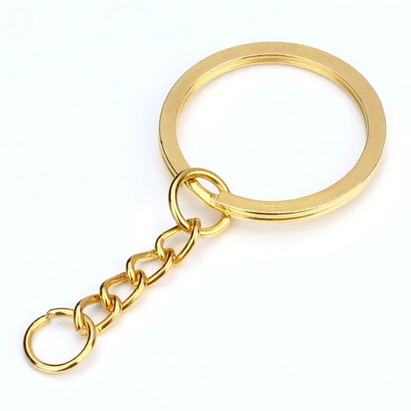 Key-Chain Jewelry-Making Split Gold Wholesale Bronze Round for DIY 20pcs/Lot Rhodium