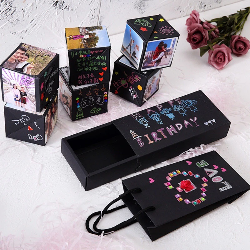 Coffret Cadeau Surprise Bricolage Boite A Explosion De Rubik S Cube Pour Album Photo Cadeau D Anniversaire Pour Anniversaire Saint Valentin Aliexpress