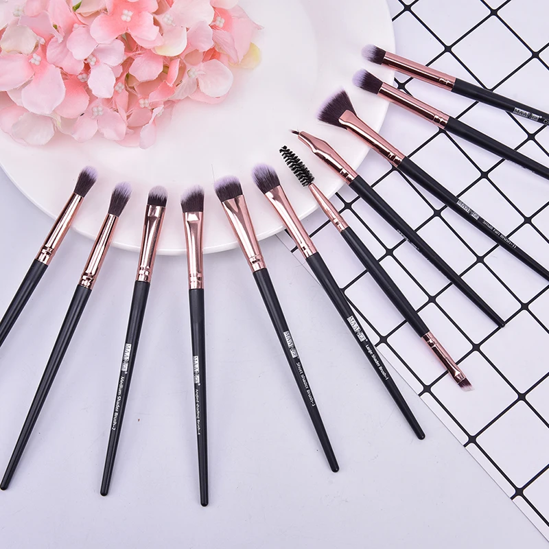12Pcs Makeup Brushes Set Eye Shadow Blending Eyeliner Eyelash Eyebrow Brush