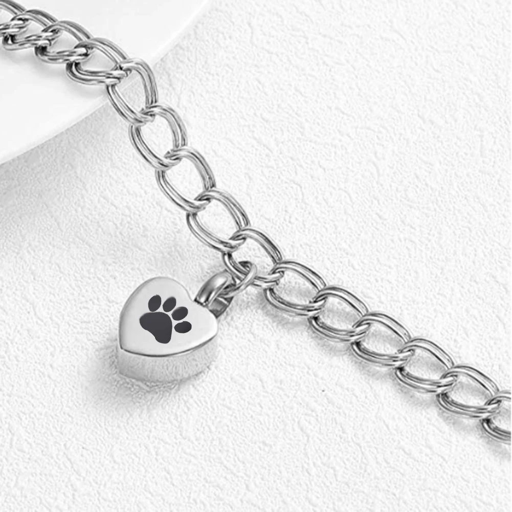 Браслет с гравировкой в виде сердца лапы и урны памятный браслет подвесками для
