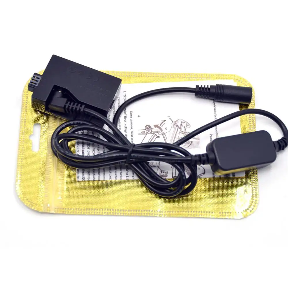 DR-E5 DC Coupler LP-E5 Dummy Battery+12V-24V Step-Down Power Cable for Canon EOS Rebel T1i Rebel XS XSi 450D 500D 1000D