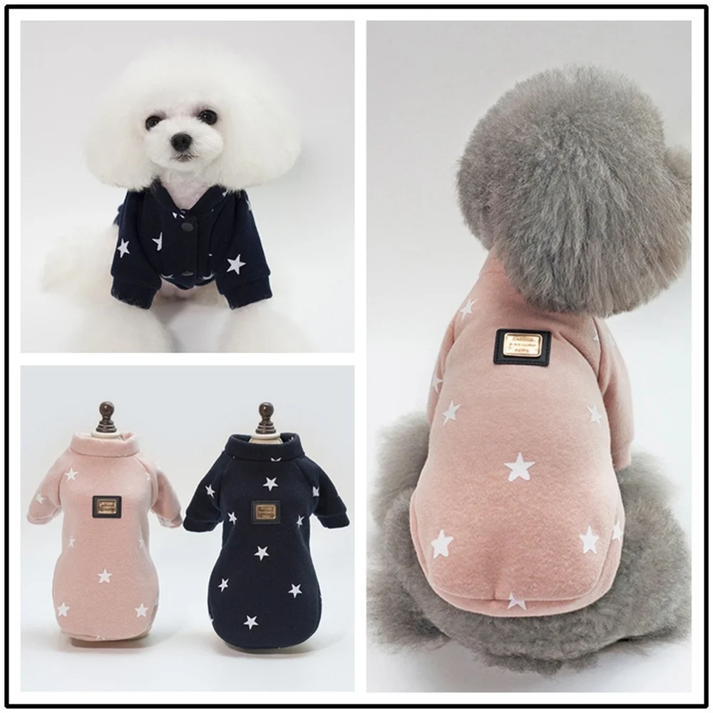 Classic Winter Warm Dog Clothes for Small Medium Dogs Thicken Puppy Pet Cat Coat Jacket Star Print Chihuahua Yorkshire Clothing | Дом и сад