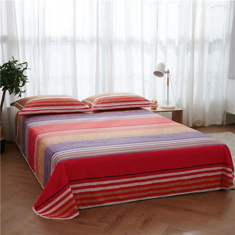 

Bed Sheet 100% Cotton Plush Sheet Thick Fabric Multicolor Absorption Water Winter To Summer Available Flat Sheet No Pillowcases