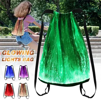 

Novelty Backpack RGB luminous glow drawstring bag luminous fashion backpack 11 modes DC3.7V USB rechargeable Set