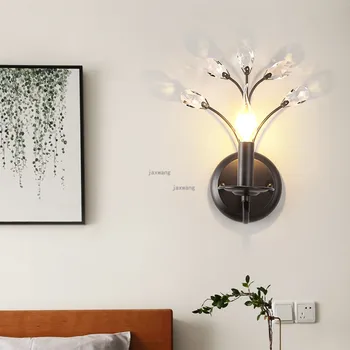 

Modern LED Crystal Wall Lights Nordic Wall Lamps Home Decor Luster Sconces Light Fixtures Beside Lamp American Bedroom Wall Lamp