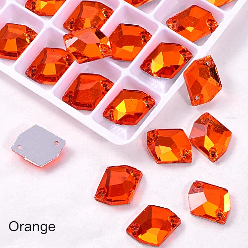 Orange Космические стеклянные хрустальные пришивные стразы с плоским основанием пришивные стразы много цветов швейные стразы свадебное платье B3117 - Цвет: Orange