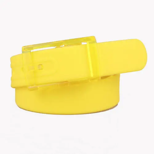 Egg Yellow Горячая Мода унисекс beltes дети силиконовый Скраб кожаный ремень анти-аллергический пластиковый пояс с пряжкой подарок горячий - Цвет: Egg Yellow