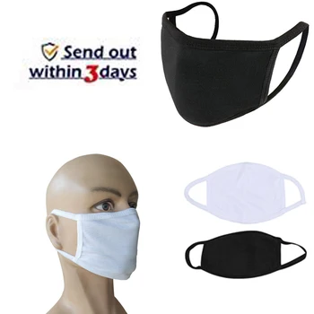 

2Pcs Black Cotton Anti Dust Face Mouth Mask Washable Reusable Double Layer Dustproof Mouth-muffle Winter Warm Mask