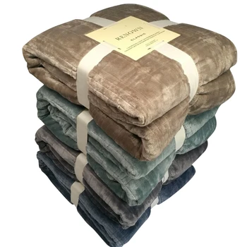 

Winter Thickening Mechanical Wash Flannel Blanket Plaids Super Warm Soft Blankets Throw on Sofa/Travel Patchwork Solid Bedspread