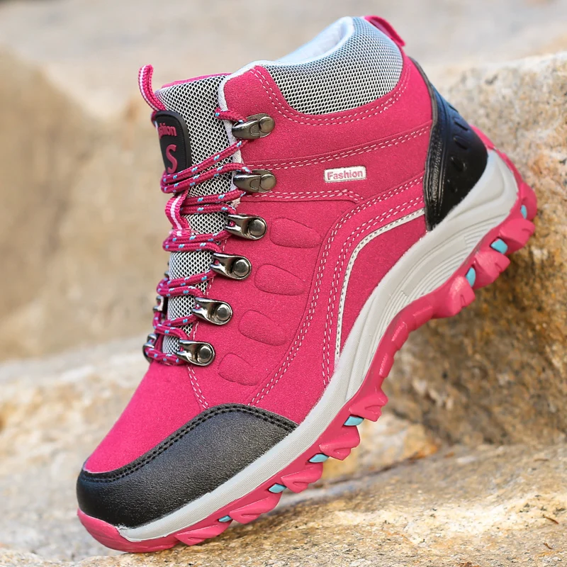 

Unisex Waterproof Hiking Shoes Men Outdoor Hiking Boots Women High Top Non-slip Climbing Shoes Male Trekking Hunting Sneakers