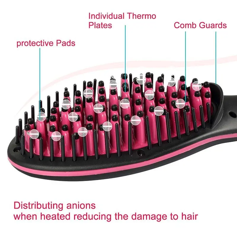 Professional Comb Hair Straightener Styling Brush Irons Straightening Hair brush Electric Curler Styling Combs EU US Plug 6