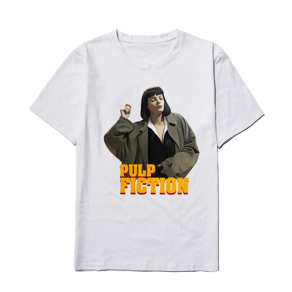 

Pulp Fiction Tshirt New Women's Summer Quentin Tarantino T-shirt Hip Hop Girl Printed Harajuku Woman Tees Shirt Streetwear