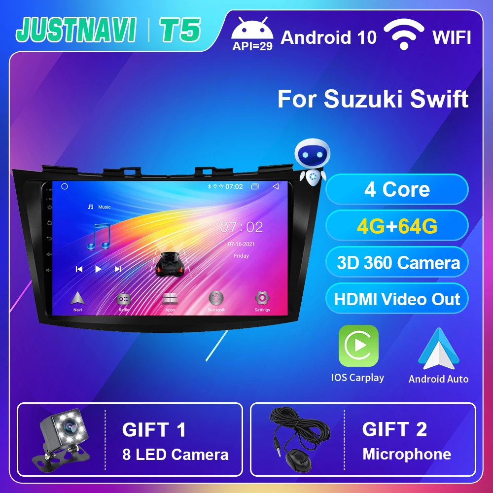 Автомагнитола для Suzuki Swift 2011 2012-2015 мультимедийный DVD-плеер навигация Carplay