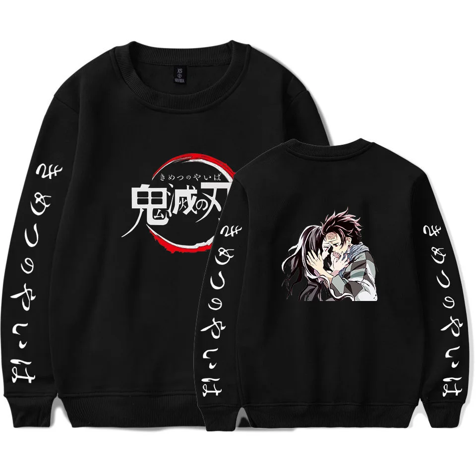 Demon Slayer: Kimetsu no Yaiba, толстовка, аниме, свитера и пуловеры, унисекс, с круглым вырезом, толстовки, Повседневный свитер, блузка, рубашки
